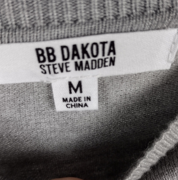 BB DAKOTA Olivia Long Sleeve Sweater Minidress Grey Size Medium 6-8 NWT - Picture 9 of 12